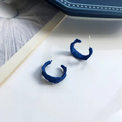 Korean Blue Geometric Acrylic Resin Drop Earrings for Women Statement Round Square Dangle Earrings 2022 Fashion Brincos Jewelry