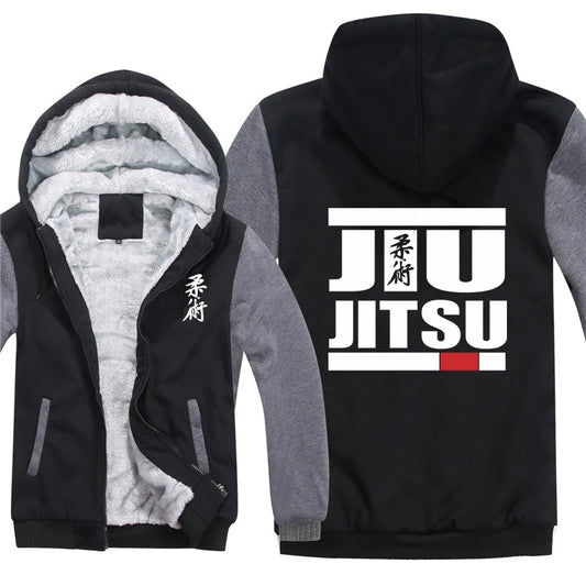 Brazilian Jiu Jitsu Hoodies Men Coat Cool Thicken Winter Hoodie Jiu Jitsu Sweatshirt Jacket
