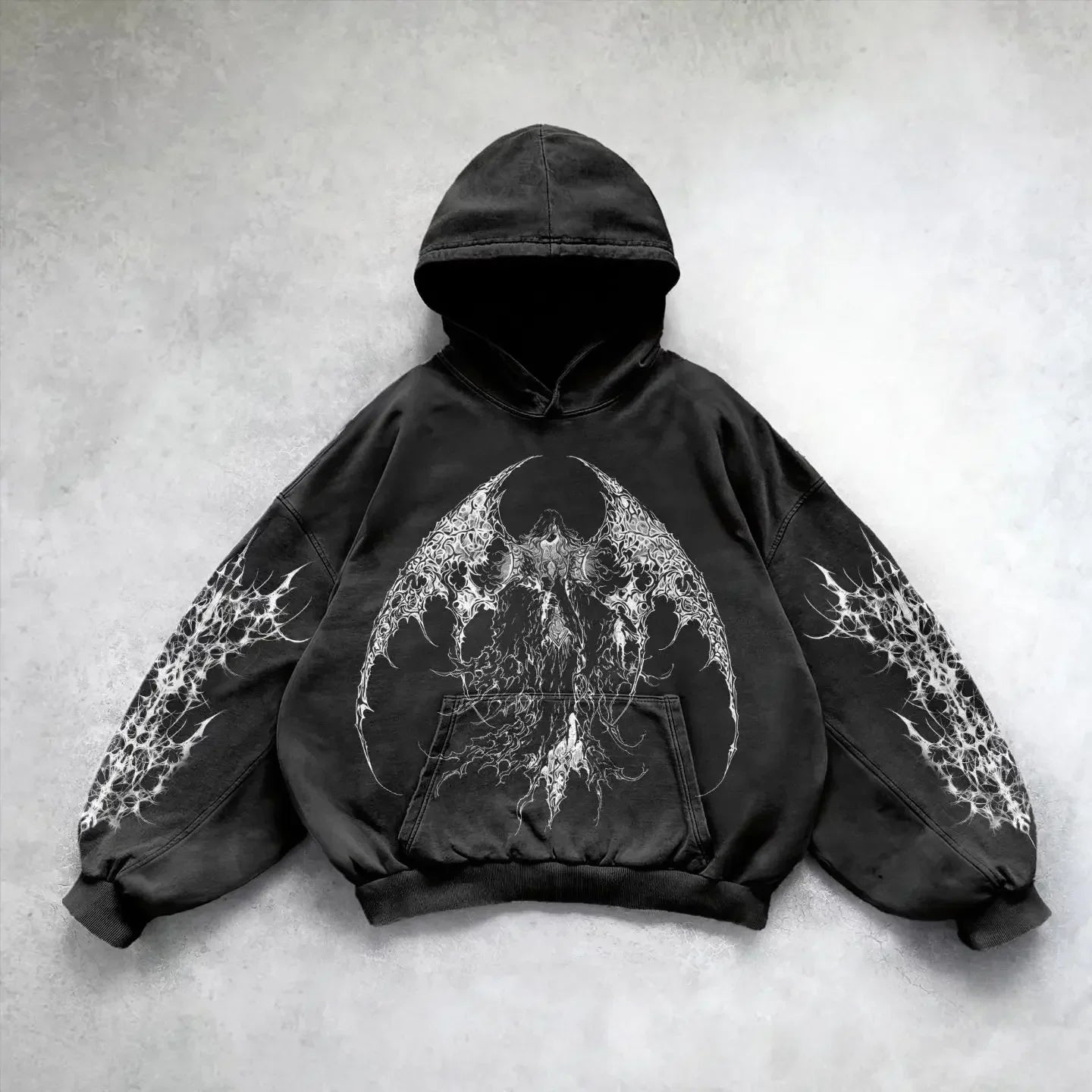 Y2k Gothic Casual Loose Hoodie Retro Cross Print Hip-hop Street Men's Hoodie Couple Sportswear Hoodie