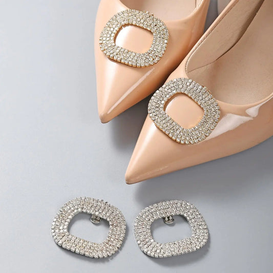 1PC Removable Lady Shoe Clips Wedding Bride Shoes Decoration Women High Heel Charms Jewelry Rhinestones Crystal Shoes Decoration