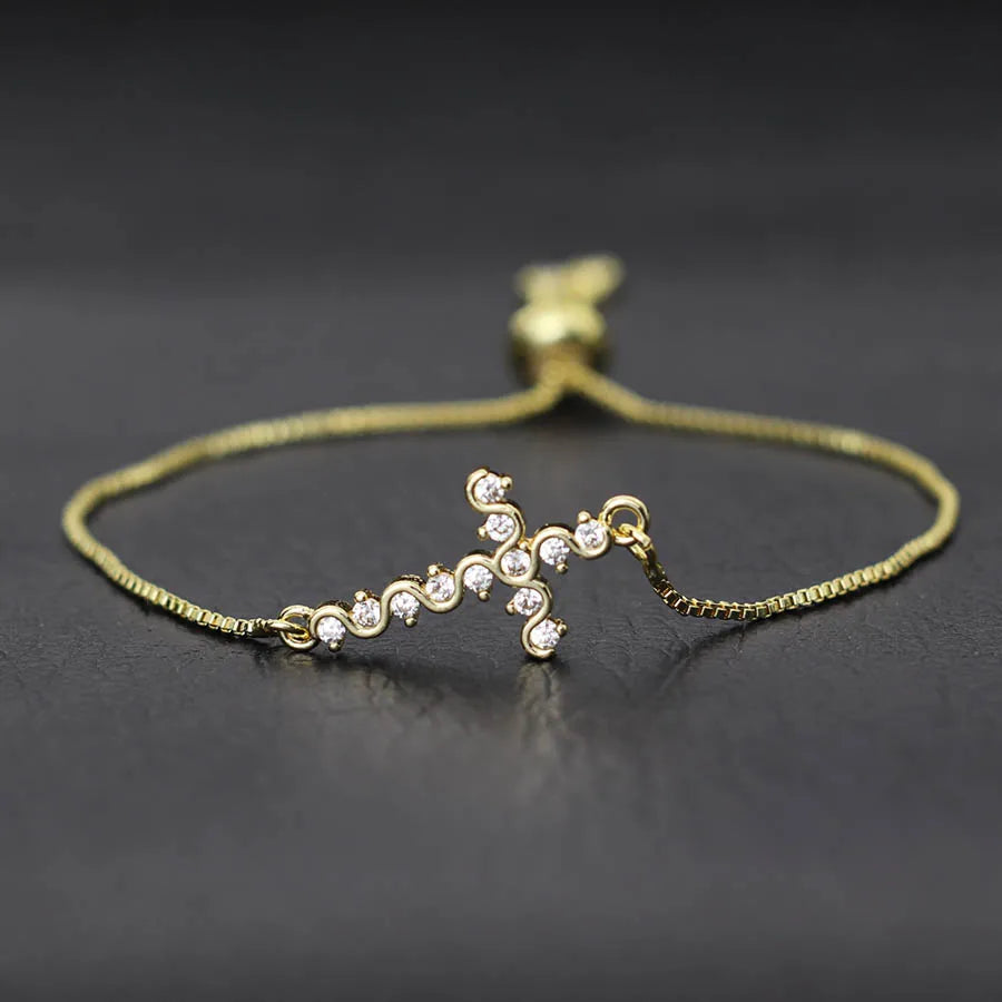 Fashion Gold Silver Color Women Chain Bracelet Adjustable Link Braclet Evil Eyes Butterfly Flower Cross Cuckold Braslet Joias