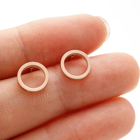 Vintage Simple Star Moon Circle Geometry Stainless Steel Stud Earrings for Women Trendy Earing Piercing Jewelry Gift