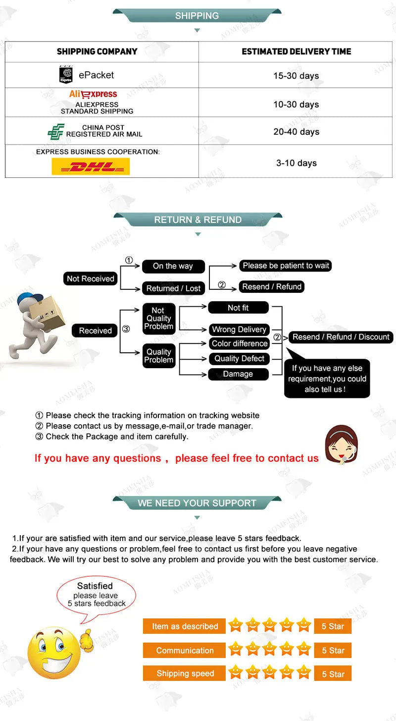 Thank you for choosing our products! Your satisfaction is our unremitting pursuit. I wish you beauty and confidence