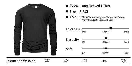Mens Long Sleeved Casual T-Shirt Solid Color Cotton O-neck Long Sleeved High Quality Basic T-shirt Male Loose Breathable Tops