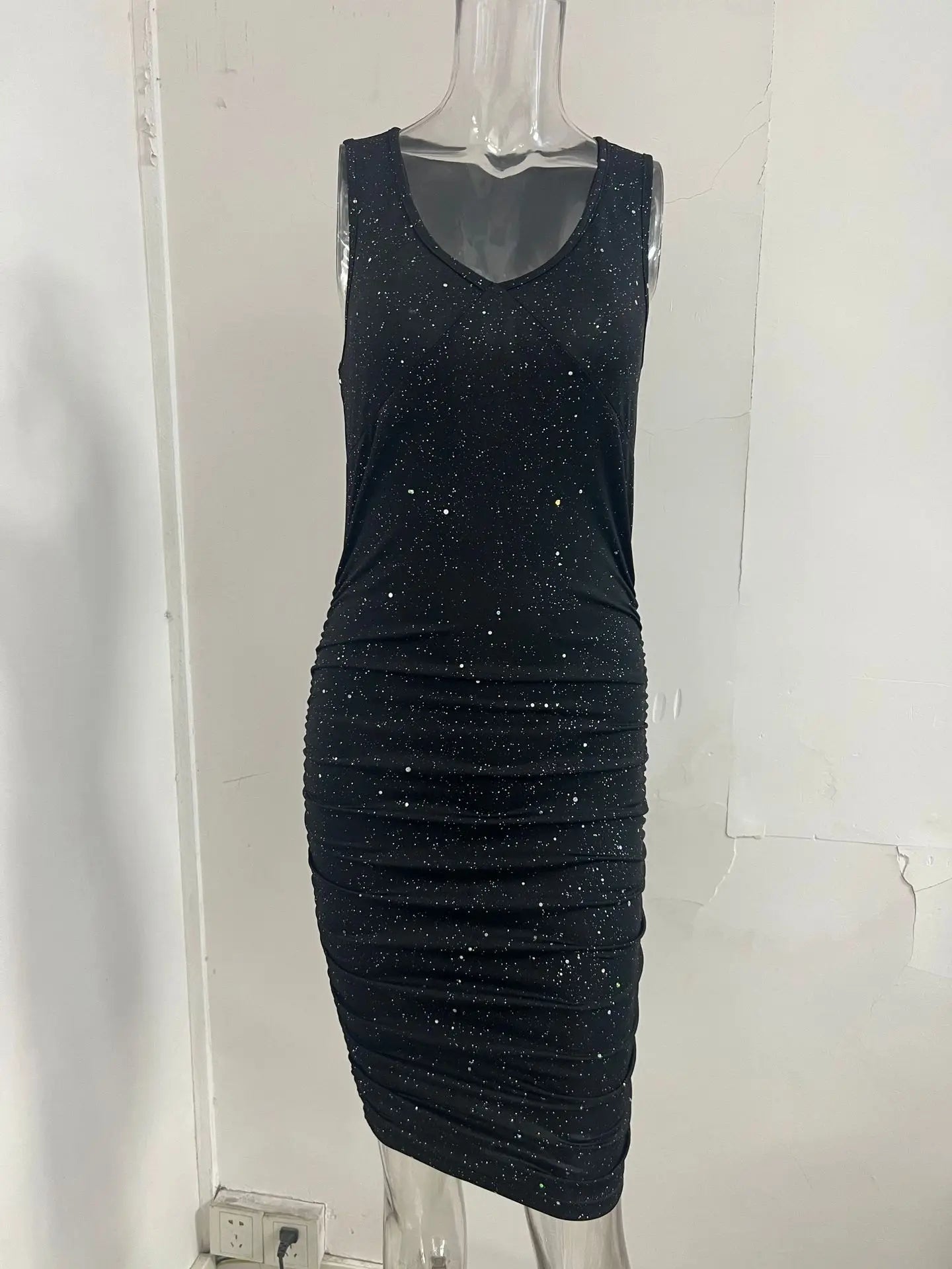 Summer Women's Sleeveless Dress Solid Color Slin Fit Package Hip Dress For Women Sexy Spice Girl Bag Hip Dress