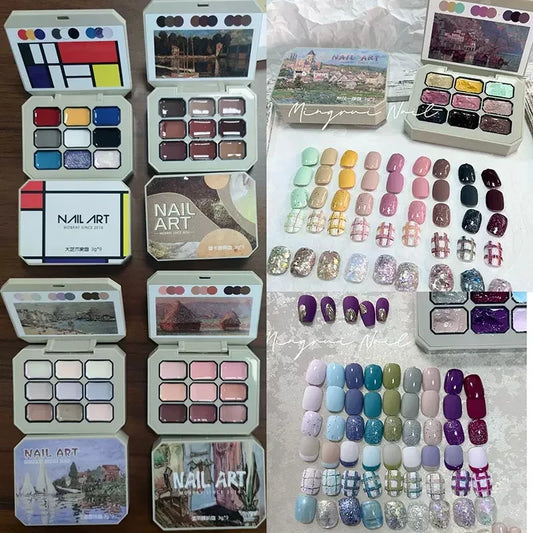 9 Colors Solid Nail Polish Palette Peelable UV/LED Polish Lacquer Salon Gel Nail Art Varnish Thanksgiving Gifts