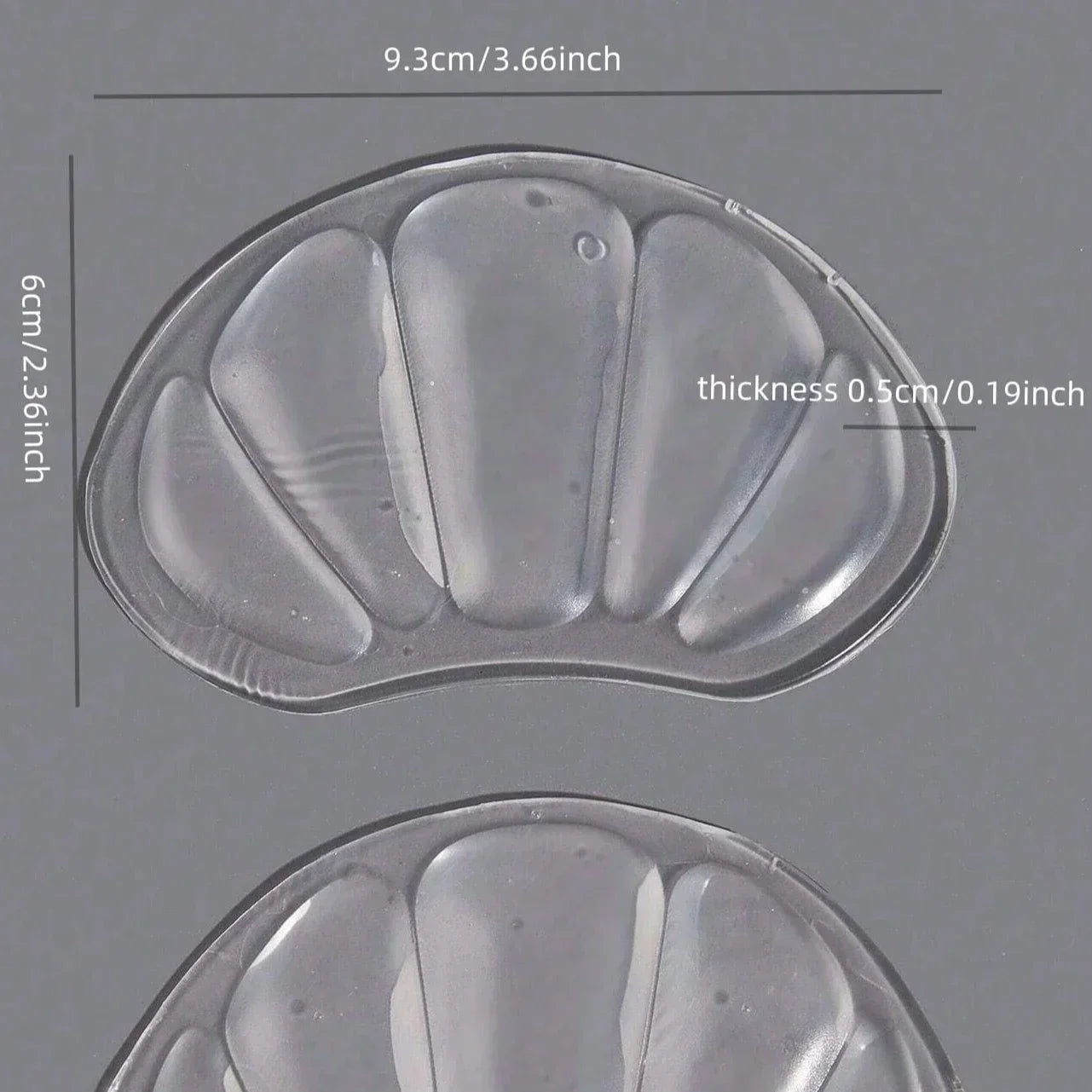 1 Pairs Clear Silicone Heel & Forefoot Cushion Pads Unisex Comfort for High Heels Sneakers Summer Wear (Lightweight Breathable)