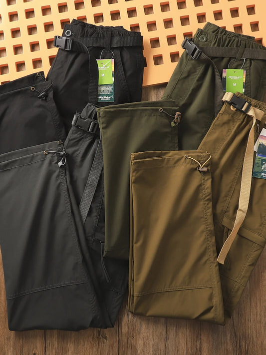Outdoor Men's Windproof Waterproof Hiking Sports Loose Straight Multibag Workwear Casual Long Trousers Faionable Urban Sle
