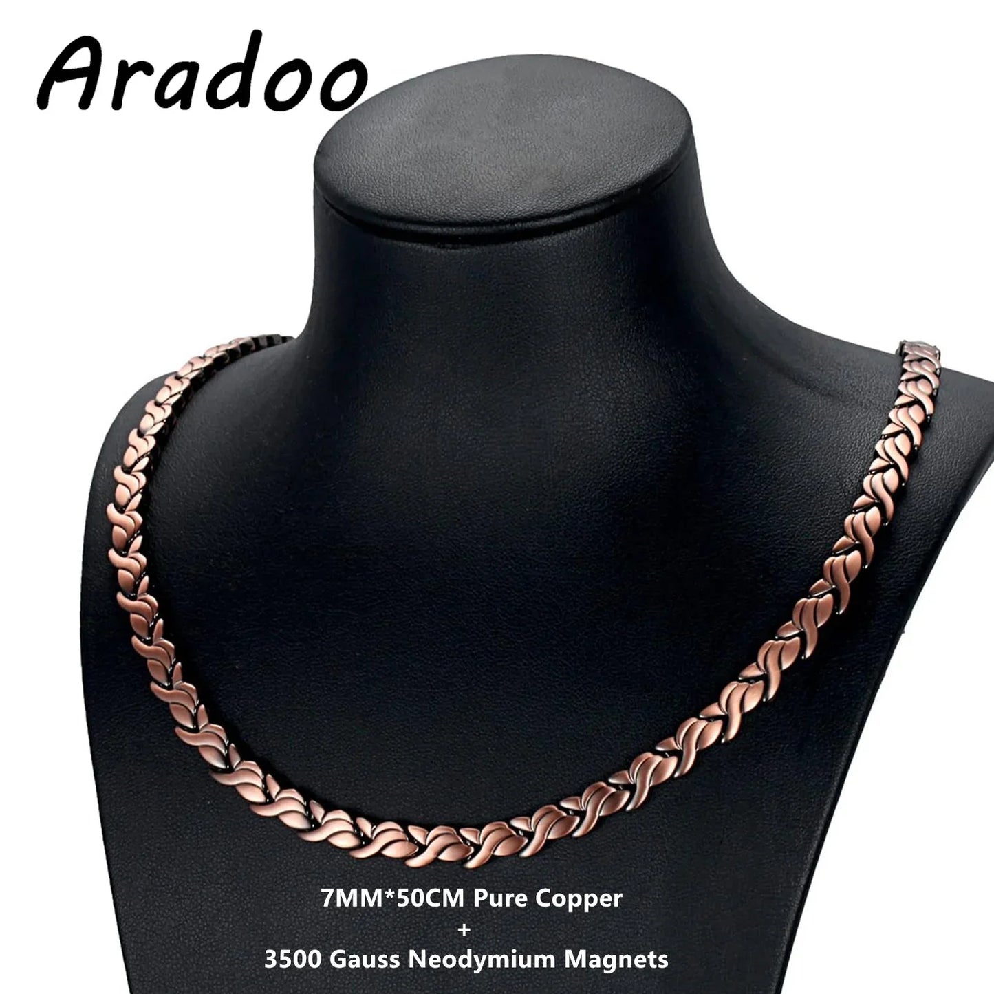ARADOO Pure Copper Necklace for Women Magnetic Collar Leaf-shaped Design Jewelry Gifts