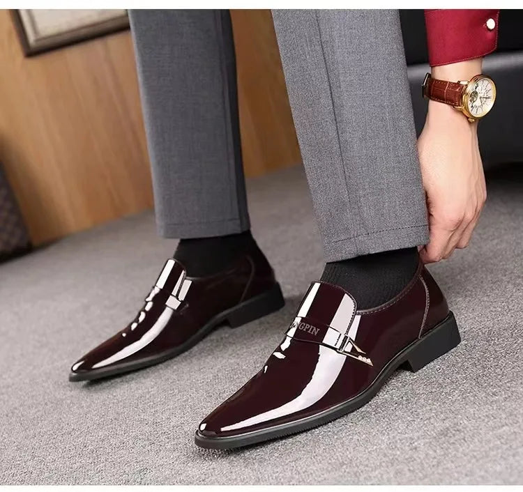 Business Leather Shoes for Men British Style Men's Office Dress Shoes Comfortable Slip-on Male Loafers Hot Daily Casual Shoes