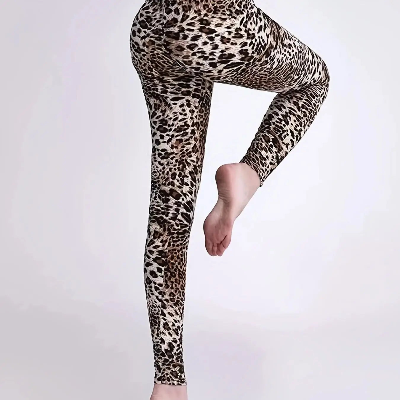 New European and n leopard print sanded comfortable leggings tight casual women's high-stretch pants