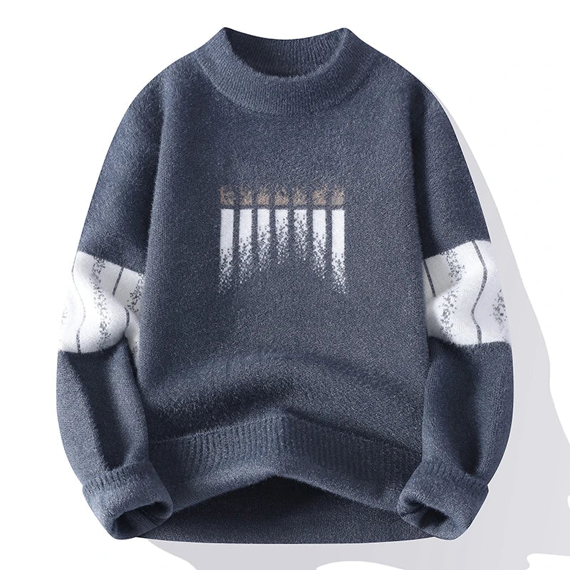 New Winter Tops Handsome Pullover Men Korean Harajuku Mens Christmas Sweaters Grade Luxury Thick Warm Sweater