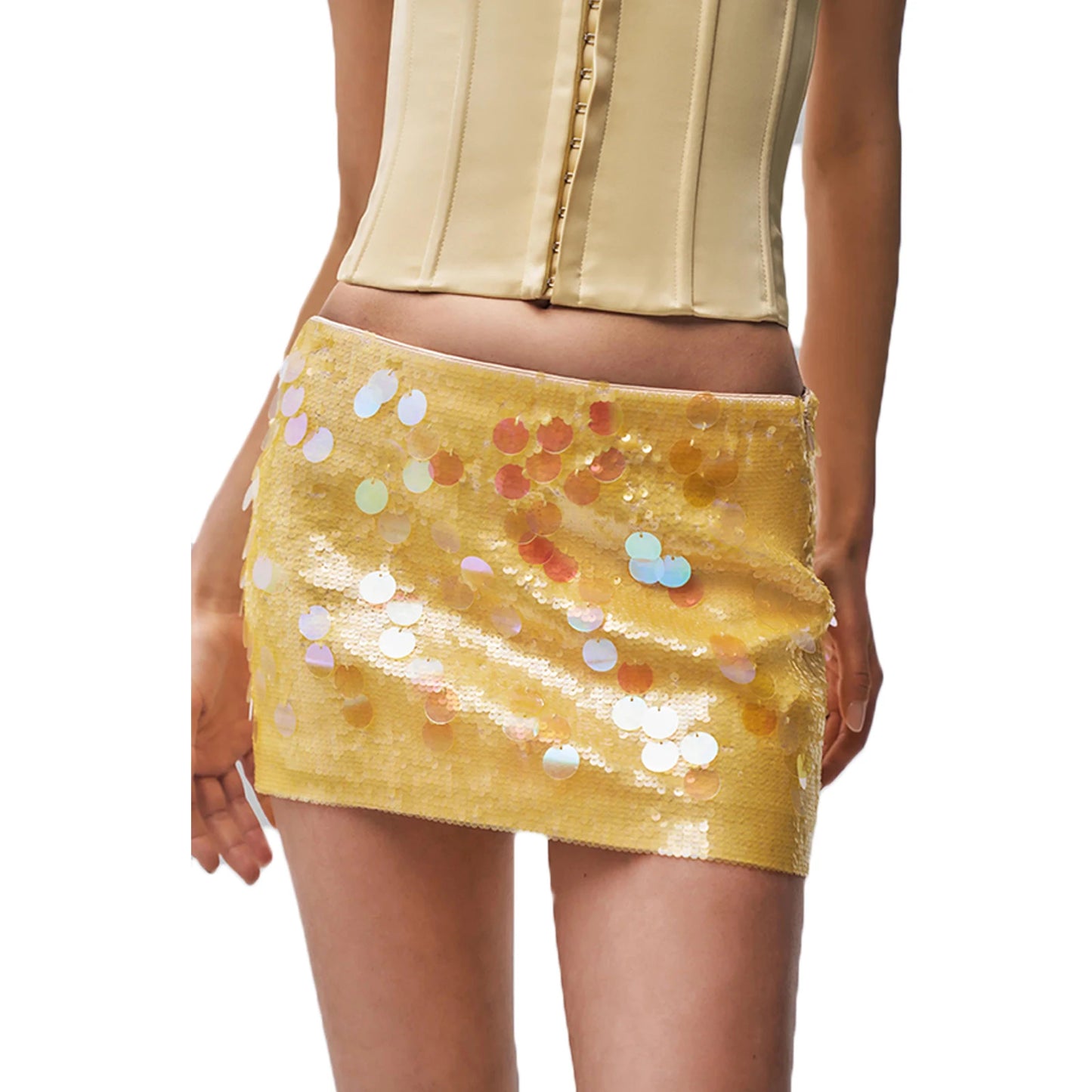 2025 Women Y2K A-Line Bling Sequins Summer Solid Color Mini Skirts Party Slim Fit Streetwear Sexy Short Dress