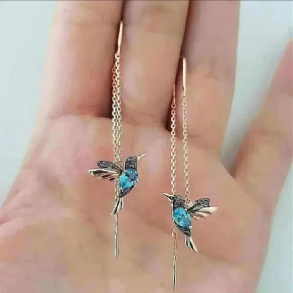 1 Pair New Fashion Little Bird Drop Long Hanging Earrings for Women Elegant Girl Tassel Earring Stylish Jewelry