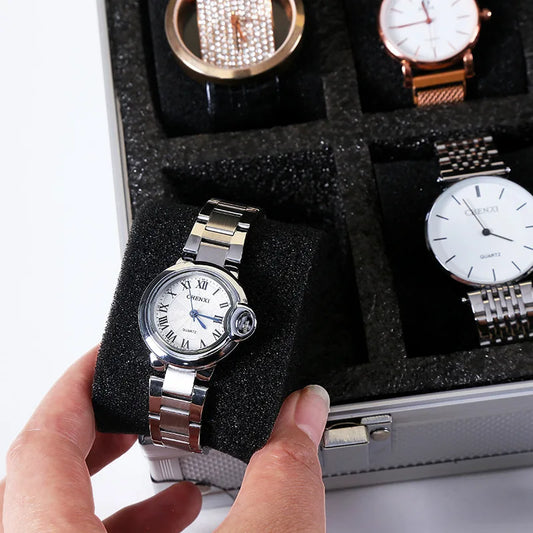 Portable Aluminum Alloy Watch Storage Box 10/12/18 Grid Large Capacity Jewelry Collection Watch Case Quality Gift Box for Watche