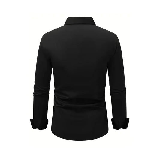 1 piece of business casual long sleeved shirt, spring and autumn style formal shirt, slightly elastic and iron free