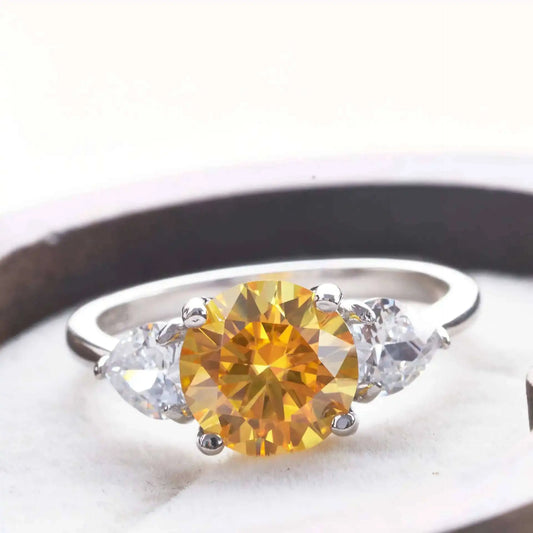 Luxury 9mm 3ct D Color Moissanite Rings Classic 4 Prong S925 Sterling Silver Fine Jewelry Dating Gift For Women Wedding Bands