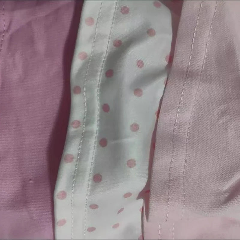 Pink Sweet Lolita Style Mini Skirt Women Kawaii Embroidery Polka Dot Print Cake Skirts Female Summer Fashion Y2k A Line Skirts