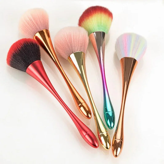 Rose Gold Powder Blush Makeup Brushes Professional Make Up Brush Soft Hair Large Nail Dust Cleaner Manicure Cosmetic Beauty Tool