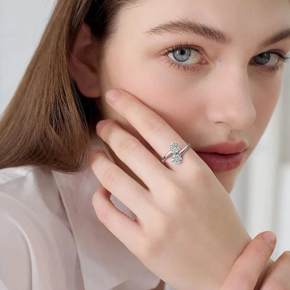 KNOBSPIN GRA Certified 2.5mm Flower Moissanite Wedding Rings for Women 100% s925 Sterling Sliver Ring Jewelry Wholesale