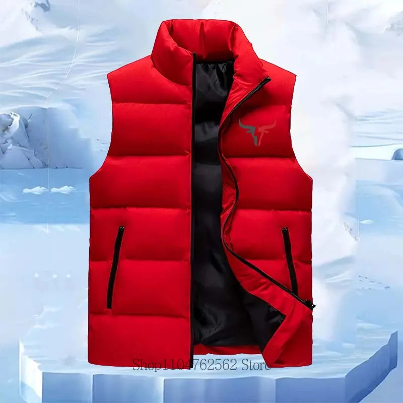 Men Casual Fashion Warm Comfortable Sleeveless Jacket Vest Coat Autumn Winter Mandarin Collar Sports Men Vest Outerwear