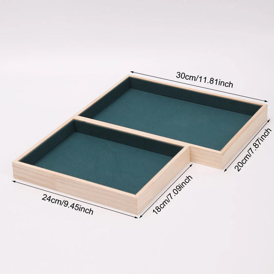 Fashion Wood Jewelry Tray Storage Trays Pendant Necklace Bracelet Earrings Ring Display Plate Desktop Drawer Sundries Organizers