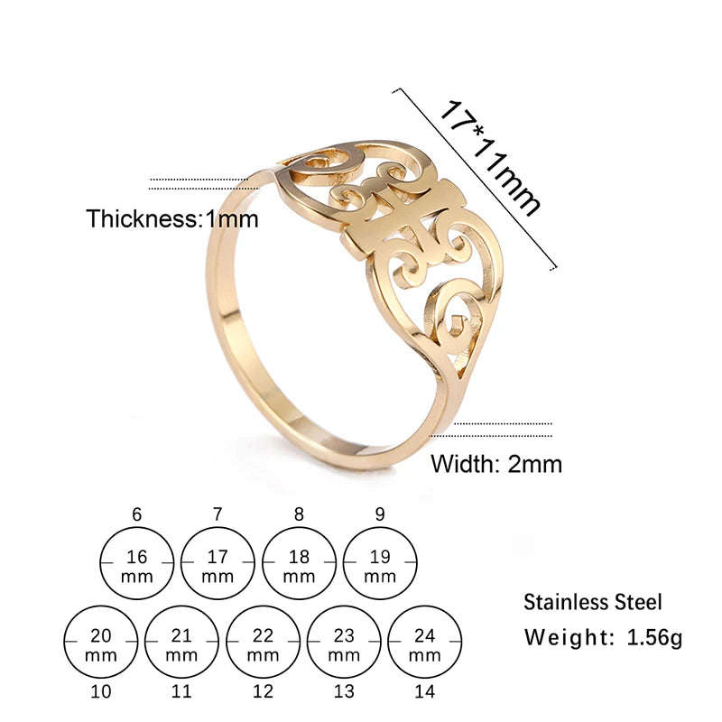 Stainless Steel Hollow Peach Heart Rings For Women Propose Engagement Wedding Ring Vintage Jewelry Anillos Valentine's Day Gift