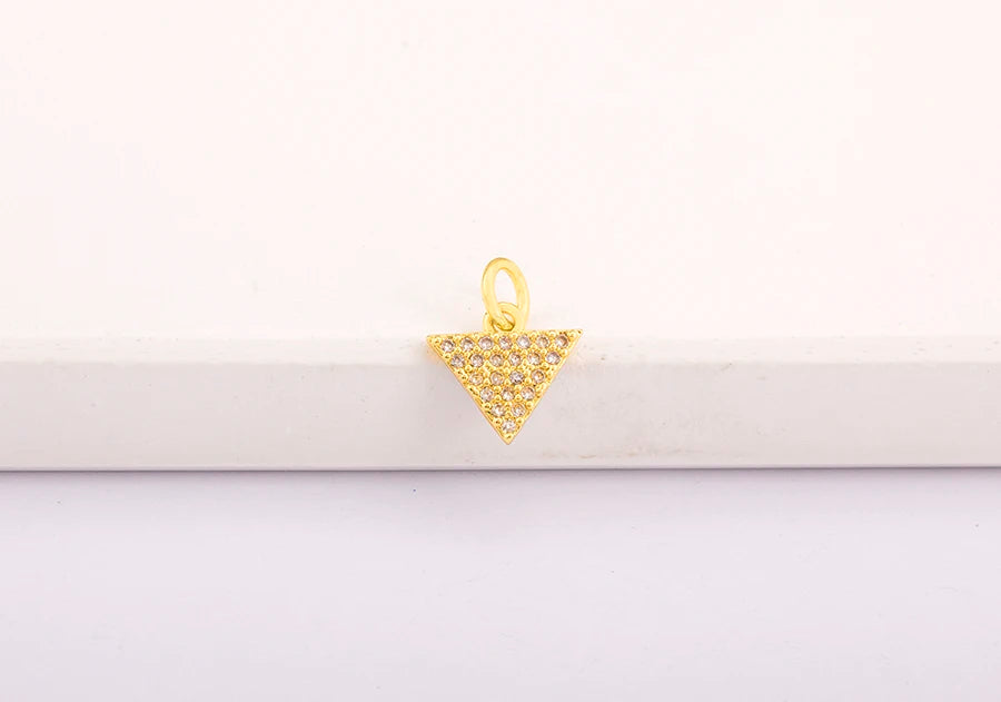 Triangle Arrow Shape Pendant 3 Colors Gold Plated Handmade DIY Jewelry Necklace Bracelet Earrings Accessories Copper Zircon Gift