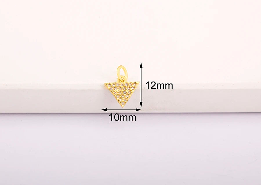 Triangle Arrow Shape Pendant 3 Colors Gold Plated Handmade DIY Jewelry Necklace Bracelet Earrings Accessories Copper Zircon Gift