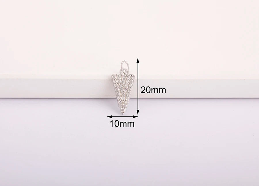 Triangle Arrow Shape Pendant 3 Colors Gold Plated Handmade DIY Jewelry Necklace Bracelet Earrings Accessories Copper Zircon Gift