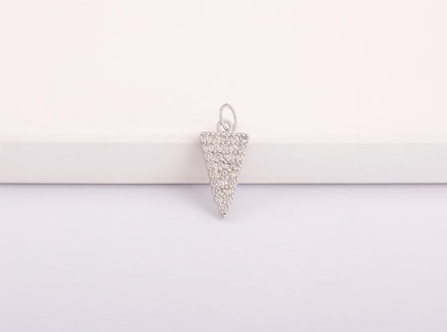 Triangle Arrow Shape Pendant 3 Colors Gold Plated Handmade DIY Jewelry Necklace Bracelet Earrings Accessories Copper Zircon Gift