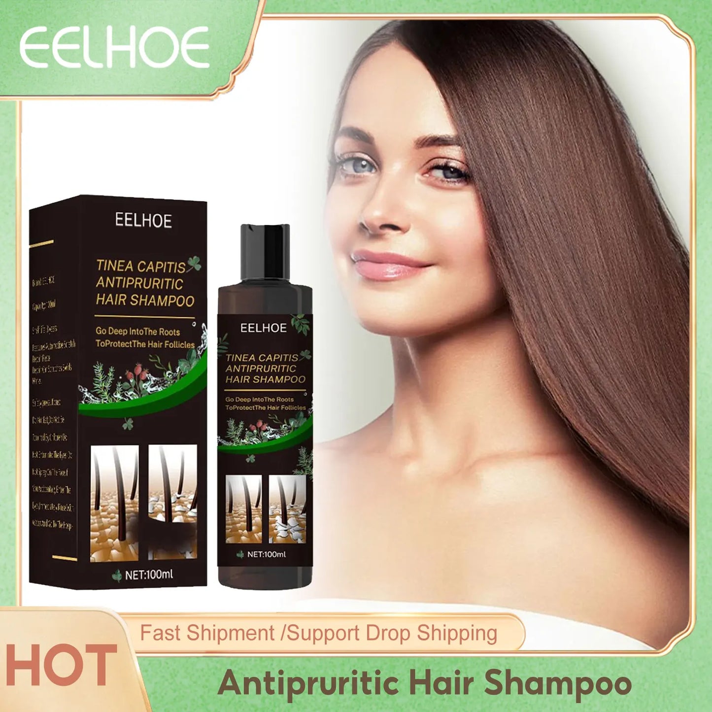 EELHOE Anti It-ching Shampoo Hair Growth Moisturizing Dry Frizzy Repair Damaged Hair Roots Strengthen Cleaning Scalp Treatment