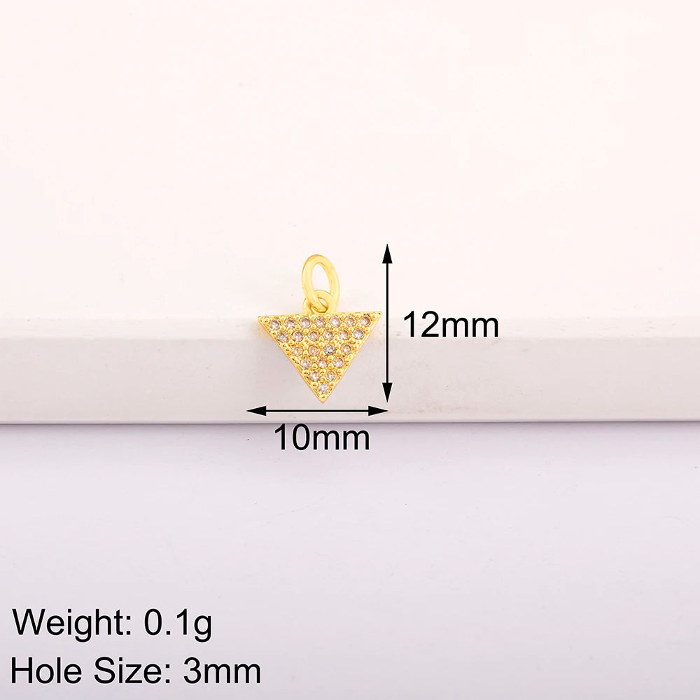 Triangle Arrow Shape Pendant 3 Colors Gold Plated Handmade DIY Jewelry Necklace Bracelet Earrings Accessories Copper Zircon Gift