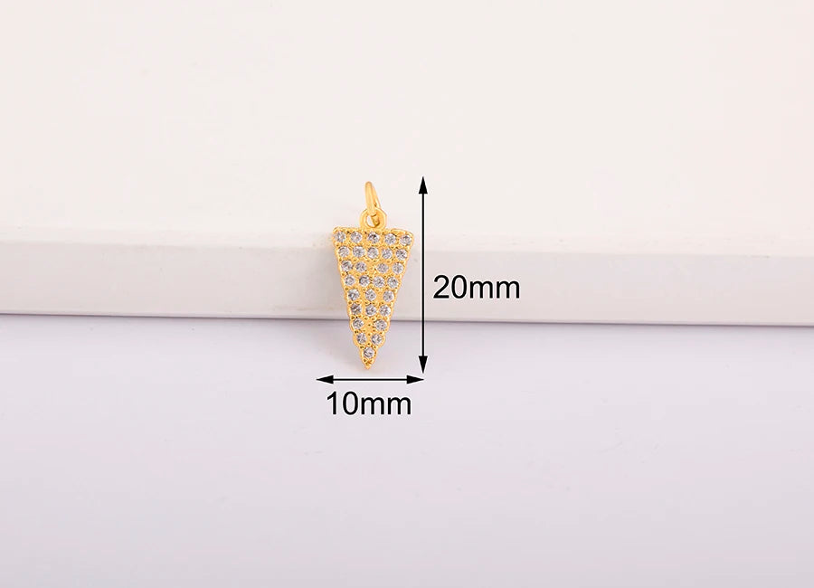 Triangle Arrow Shape Pendant 3 Colors Gold Plated Handmade DIY Jewelry Necklace Bracelet Earrings Accessories Copper Zircon Gift