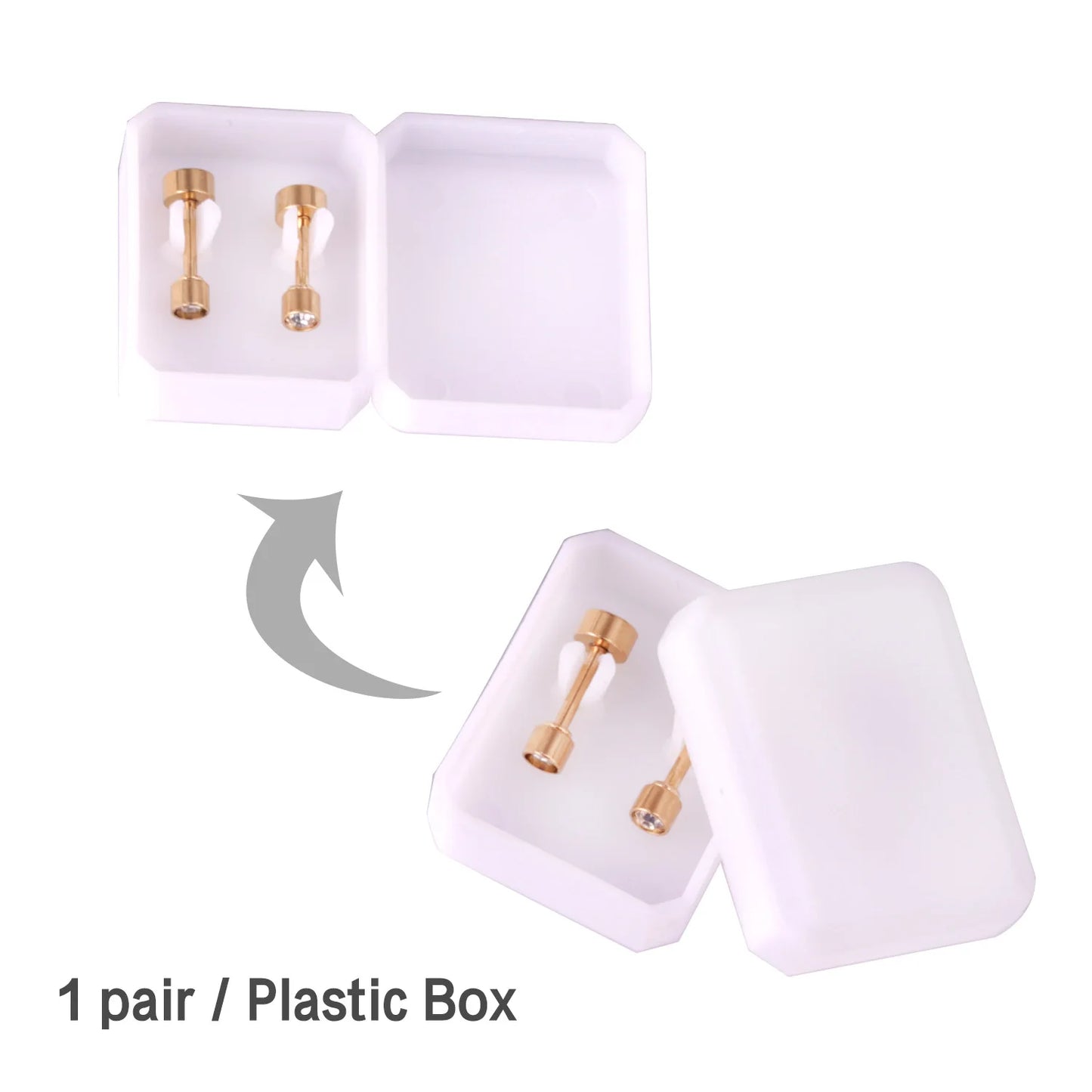 LUXUKISSKIDS 12pairs/Lots 3-6MM Rround Shape Stainless Steel Earrings Cubic Zirconia Screw Pack Colorful Studs For Girls Jewelry