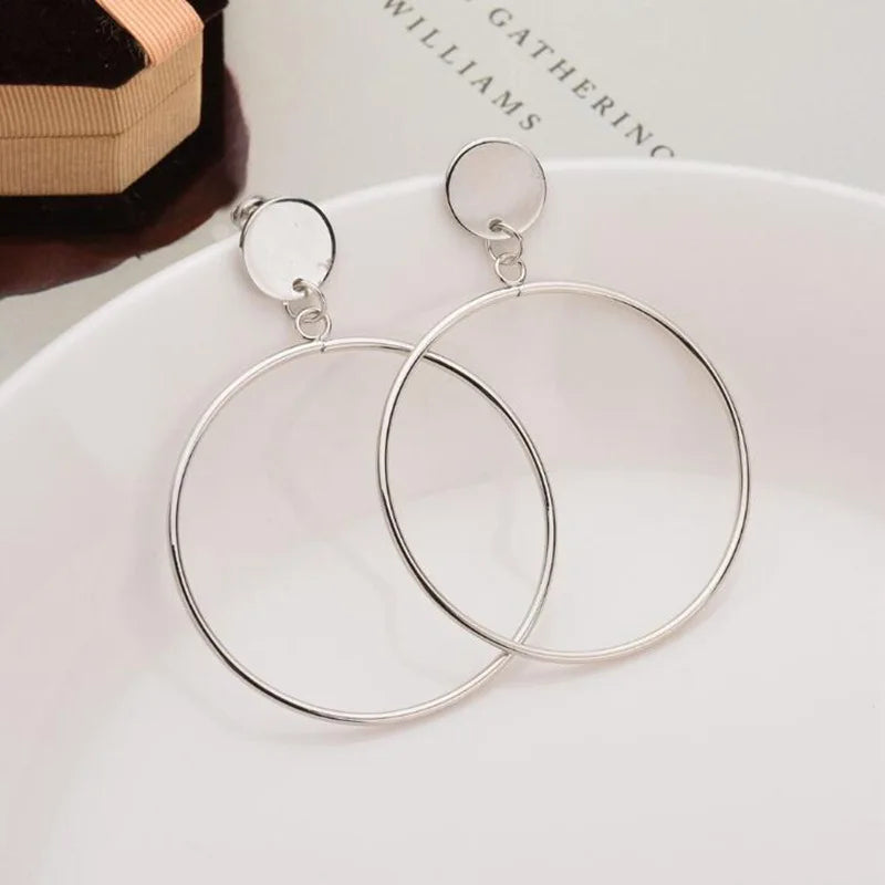 Fashion Statement Earrings Big Geometric Round Earrings for Women Fashion Dangle Earrings Drop Modern Female Jewelry Gift