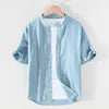 2025 Linen Men Shirts Cotton Men's Shirts Quality Linen Shirt Men