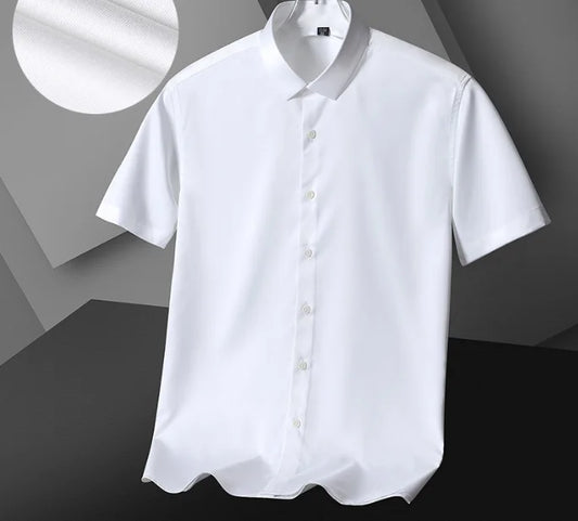 DAN Men's short sleeved shirt, solid color, breathable, casual,  business men's shirt K77A6-01-06