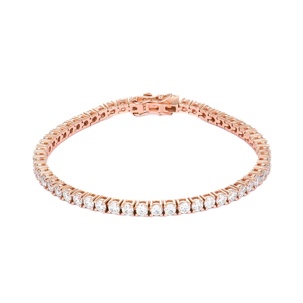 Men's Women's High-End Cross-Border Jewelry 2-6mm Full-Set S925 Silver Plated Moissanite Bracelet Dropshipping Accessible Luxury