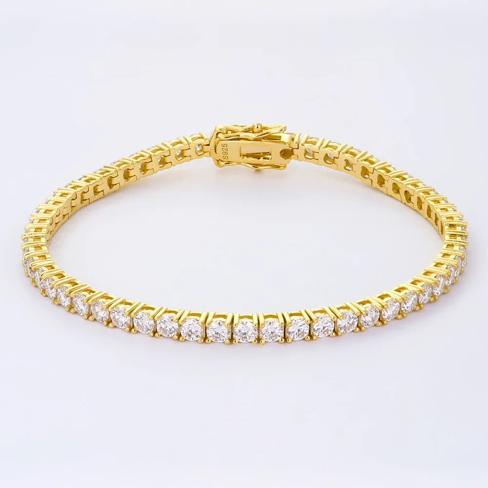 Men's Women's High-End Cross-Border Jewelry 2-6mm Full-Set S925 Silver Plated Moissanite Bracelet Dropshipping Accessible Luxury