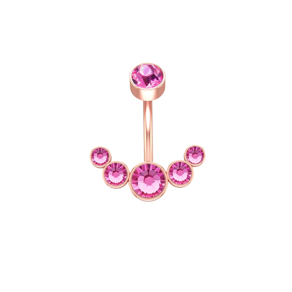 New Pink Series Heart Snake Crystal Zircon Belly Button Rings Fashion Cross Butterfly Dangled Belly Piercing for Women Jewelry