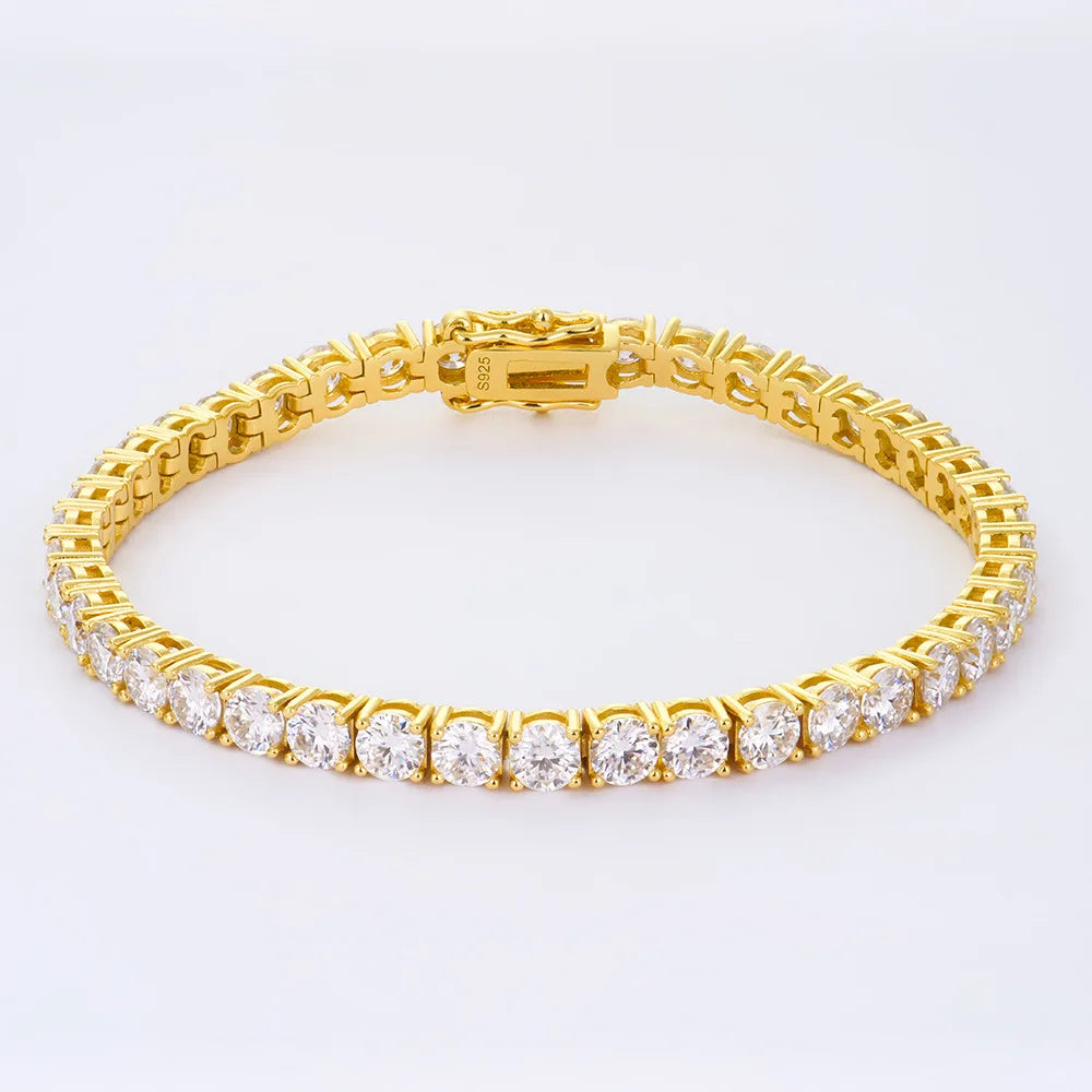 Men's Women's High-End Cross-Border Jewelry 2-6mm Full-Set S925 Silver Plated Moissanite Bracelet Dropshipping Accessible Luxury