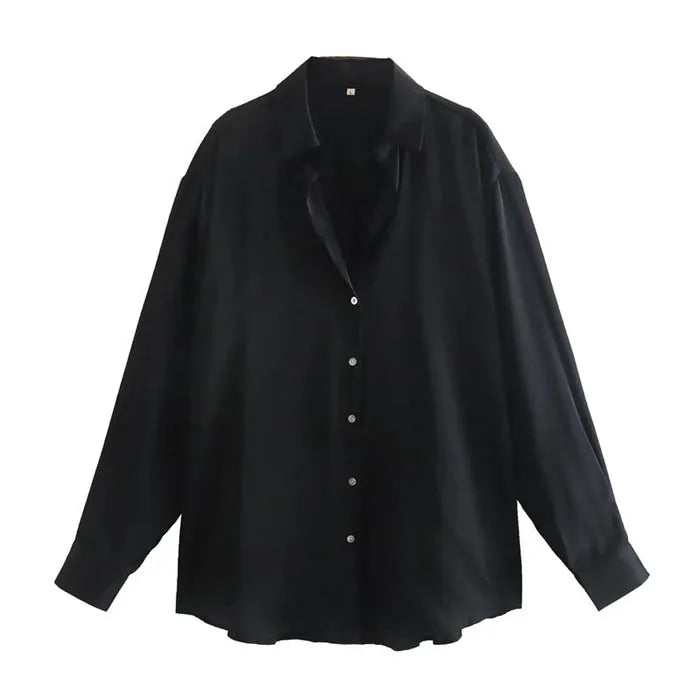 CS8455  New 2024 Elegant Design Solid Color Office Lady Satin Blouse Women Shirt Tops