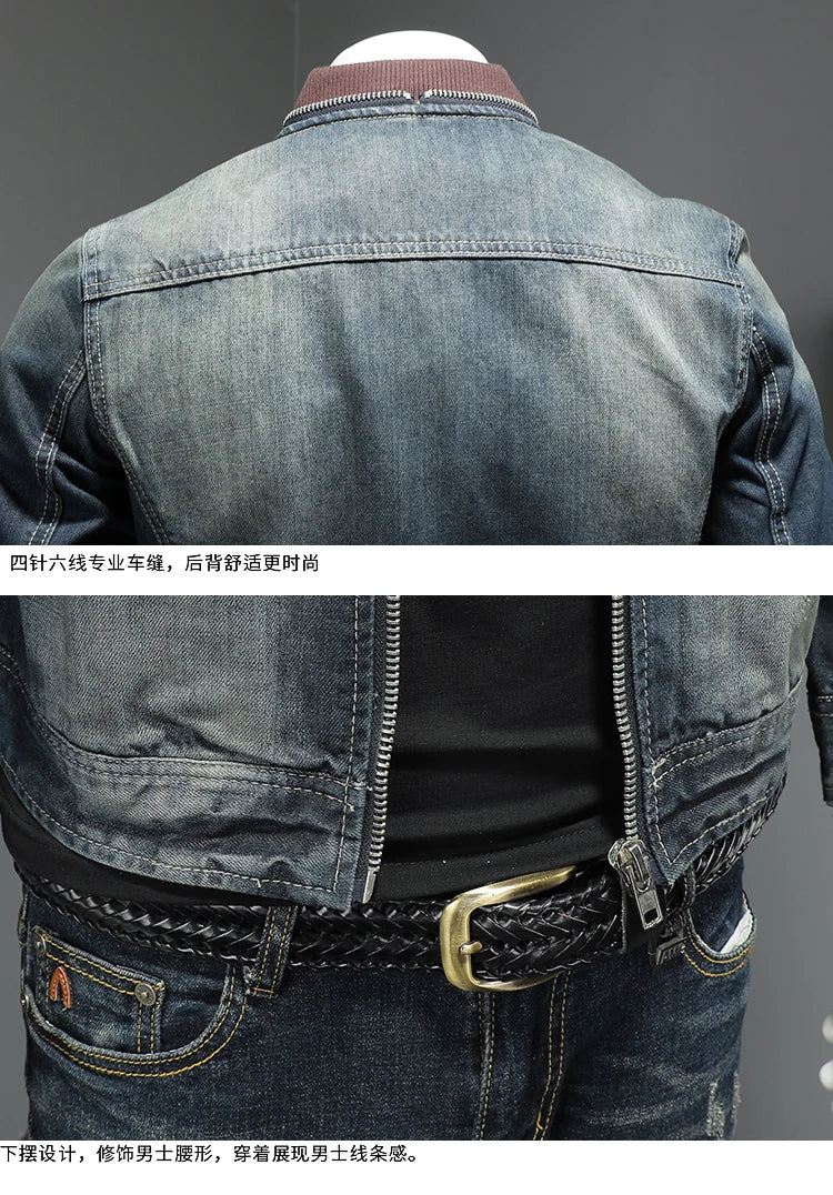 Spring Autumn Men Denim Jackets Mens Casual Tide Brand Classic Cotton Coat Outwear Male Trend Solid Color Jeans Jackets