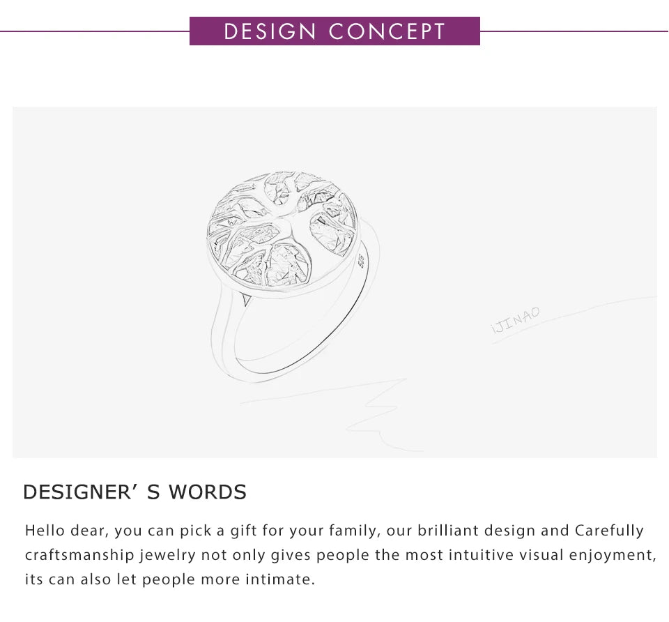 SILVERCHAKRA Unique 18K Gold Color Rings for Women Real 925 Sterling Silver Ring Family Tree of Life Gemstone Fine Jewelry 2022