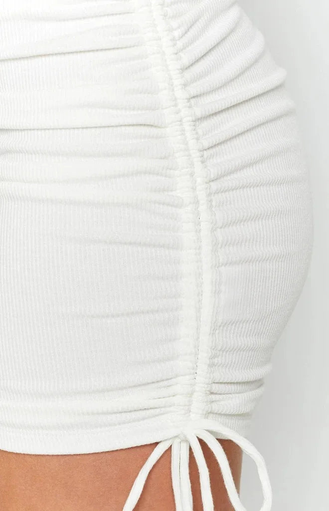 woman skirts harajuku 2021 spring autumn ladies knitting thread side draw string elastic sexy skirts womens