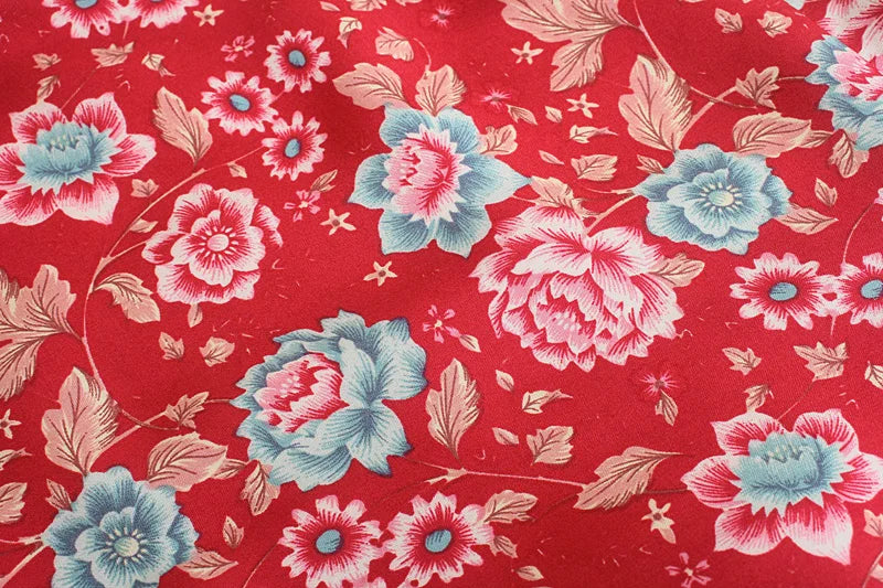 Happie Queens Vintage Floral Print Sashes Women Bohemian V Neck Batwing Sleeves  Happie Blouses  Robe Kimono Cover-ups