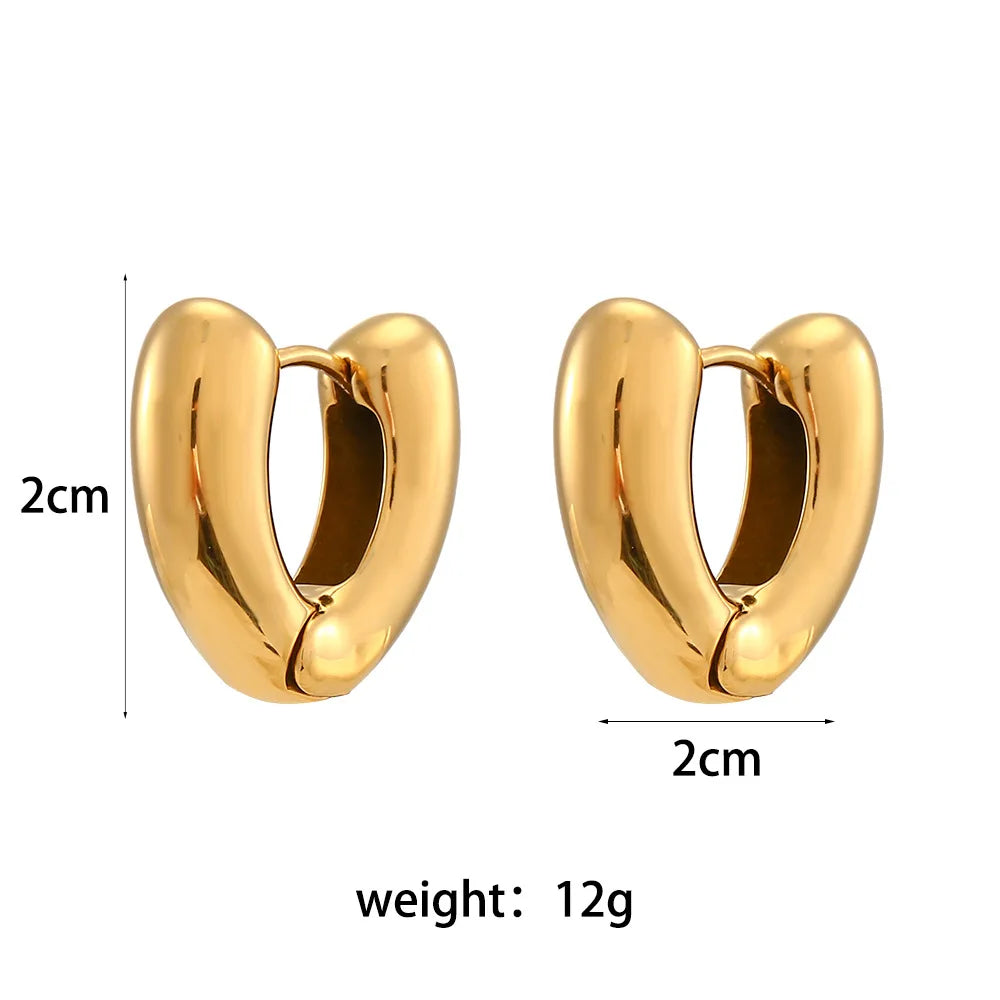 Europe and the United States Ins Thick Cylindrical Hollow Earrings Women'S Stainless Steel Plated 18k Earrings Wholesale
