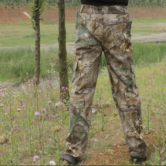 Men Pants Fashion Large Size Cotton Breathable Bionic Camouflage Trousers Outdoor Hiking Fishing Jungle Hunting Long Bottoms