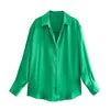 CS8455  New 2024 Elegant Design Solid Color Office Lady Satin Blouse Women Shirt Tops